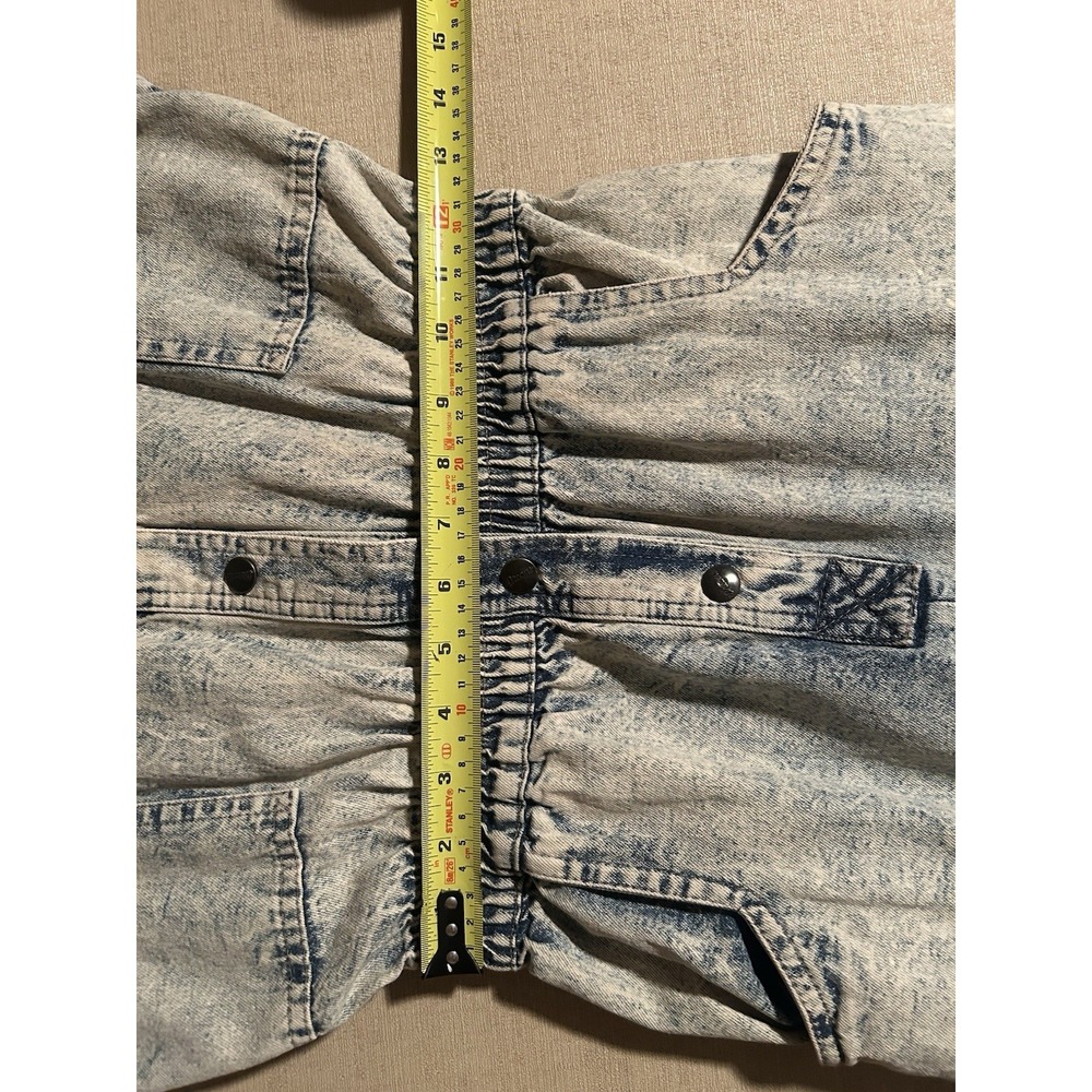 Vintage 80s Dreams Denim Jean Acid Wash Women's Boiler Jumpsuit Petite - Picture 12 of 12